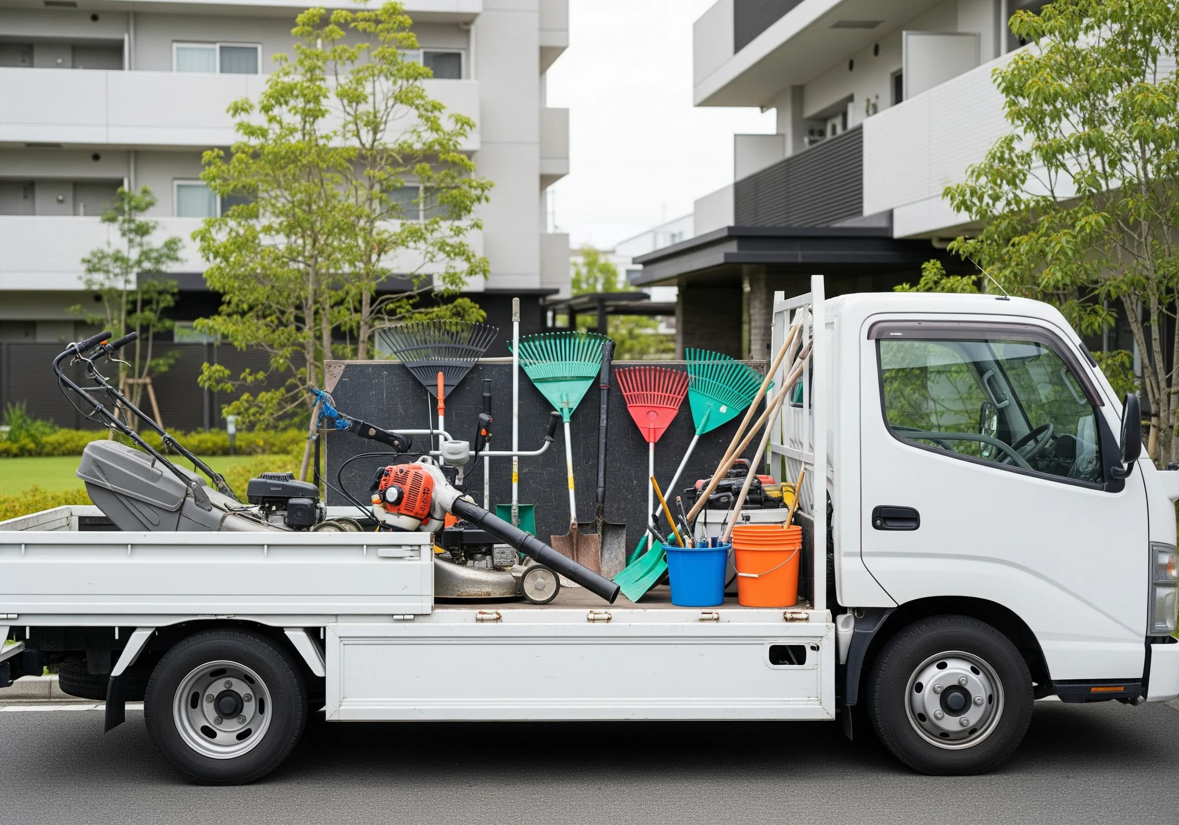 草刈プリンスTKの作業車と機材